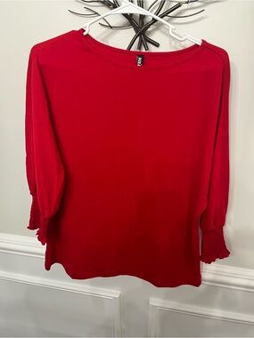 BTFBM Red Blouse Size Small 3/4 Sleeve NWT